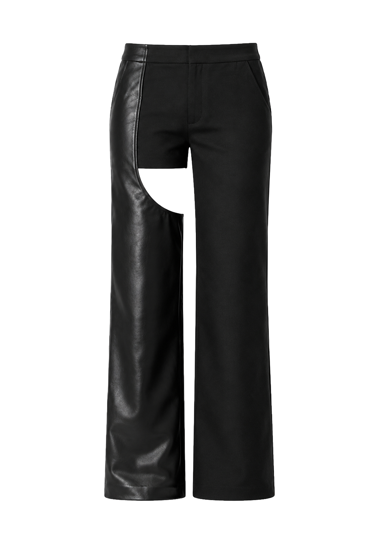 One-Sided Chap Pants Low-Rise