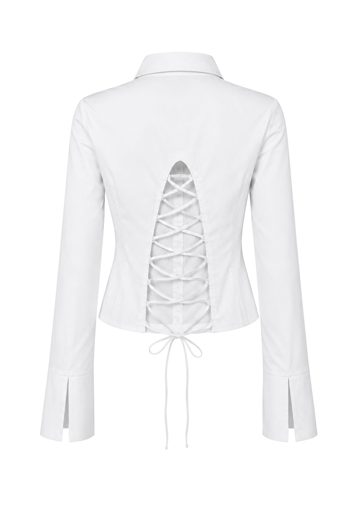 Lace Down Button-Up Cotton