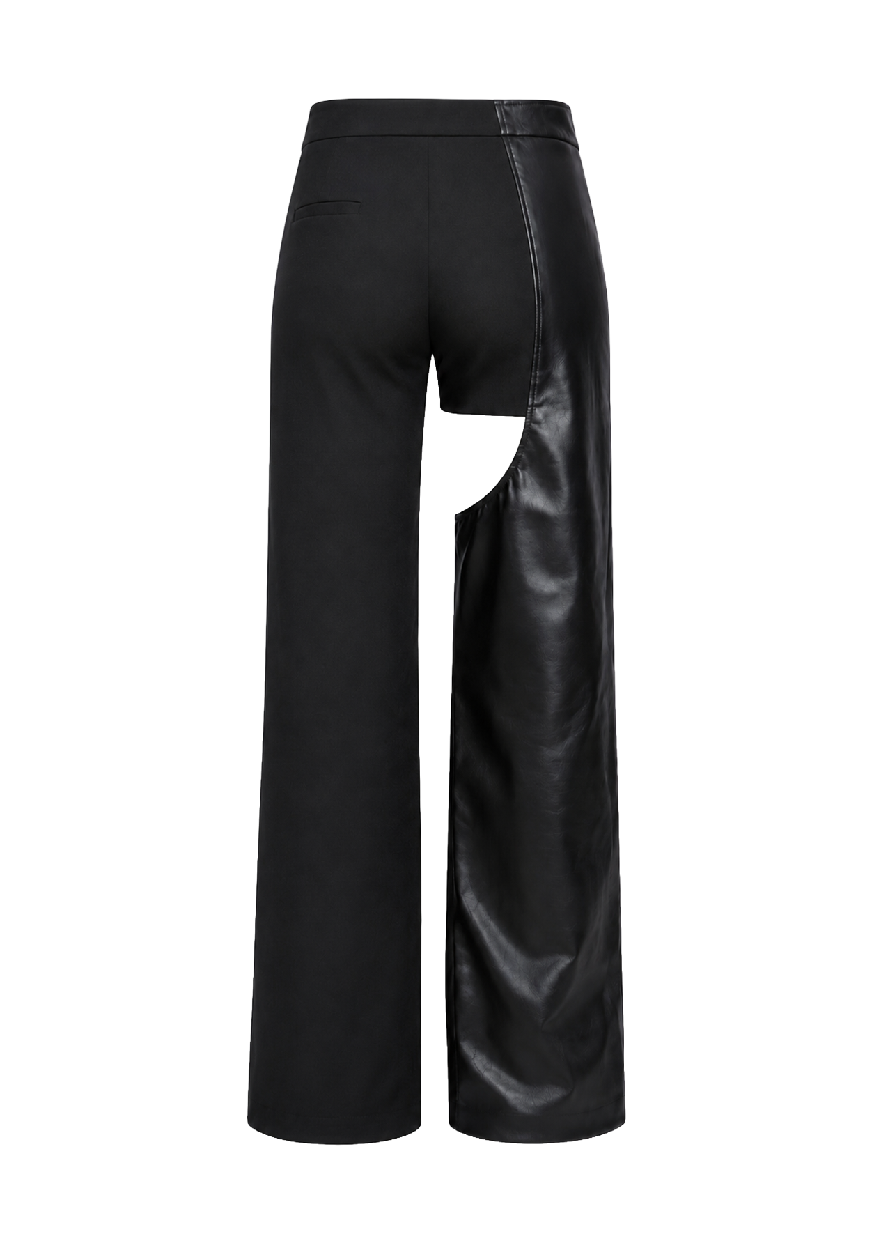 One-Sided Chap Pants High-Rise