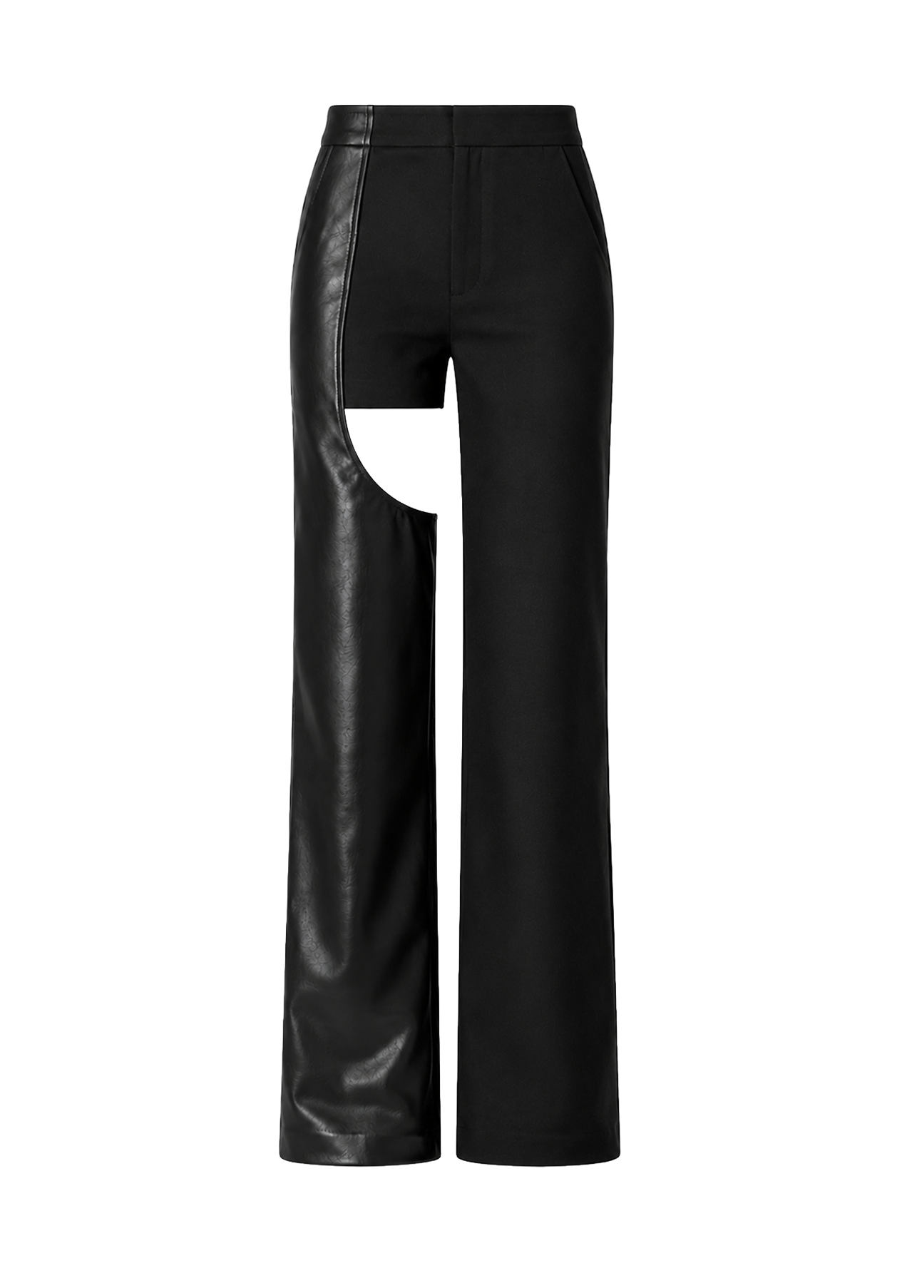 One-Sided Chap Pants High-Rise