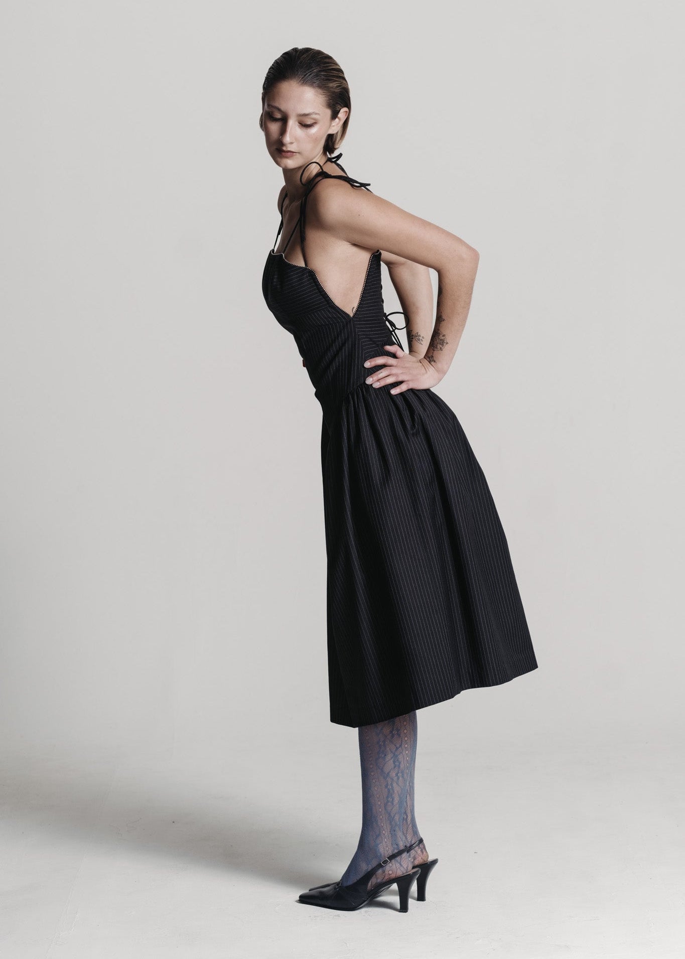 Drop-Waist Midi Dress